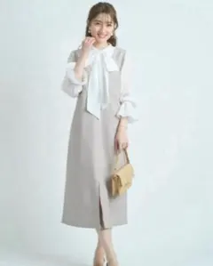 ボウタイブラウス ジャンスカ セット