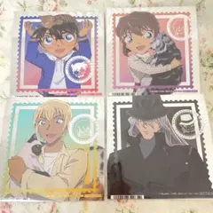 名探偵コナン アニメイト 特典 切手風ステッカー 4種 コンプリート セット