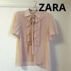 ZARA ピンク 半袖ブラウス レース