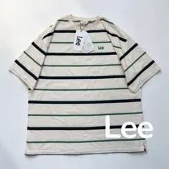 【新品タグ付き】Lee ボーダーTシャツ 韓国風ロゴ刺繍