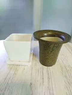 植木鉢 2点セット ホワイト 陶器製 - メルカリ