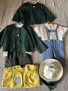 子供用服セット（ジャケット、オーバーオール、シャツ、ショートパンツ、帽子）