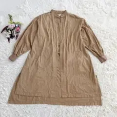 『SLY』　ロングシャツカーディガン　羽織　長袖　袖リブ　オープンフロント　Sのサムネイル