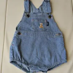 POLO ベビー オーバーオール ストライプ クマ刺繍　美品
