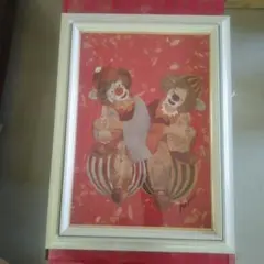 ❤️月火発送❤️増田常徳　ピエロ　道化師　油絵　絵画　原画　アート ❤️月火発送❤️増田常徳 ピエロ 道化師 油絵 絵画 原画 アート