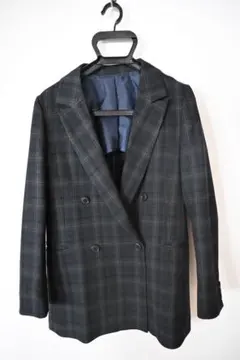 チェック柄ダブルテーラードジャケット size 36