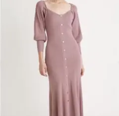 SNIDEL Sustainableフロントボタンニットワンピース