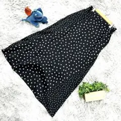 美品 GLOBAL WORK ロングスカート L ブラック ドット