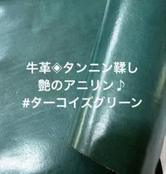 牛革◈タンニン鞣し　艶アニリン♪#ターコイズグリーン