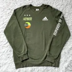 アディダス スウェット ワンポイントロゴ カーキ Lサイズ 3054