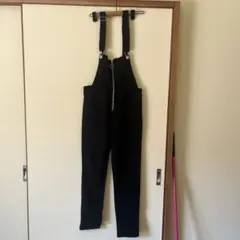 ブラックジッパーサロペット