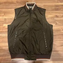 DAKS GOLF ダックス ジップアップベスト ブラウン M 裏地チェックのサムネイル