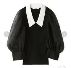 SNIDEL シアースリーブニットカラープルオーバー