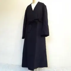 美品△デミルクスビームス ノーカラーコート 紺 38(M相当) 2019年製のサムネイル