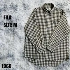 FILA フィラ チェック柄 長袖 シャツ グレー系 Mサイズ　1960のサムネイル