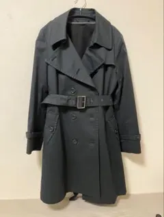 ブラック ダブルブレスト トレンチコート