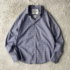 フランクアンド 美品 アイリーン PAUL チェックシャツ S 青系