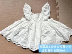 Gap ホワイト フリル付き ベビーワンピース　90cm