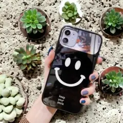 iPhone14 iPhoneケース TPU 化粧鏡 ペアルック スマイル