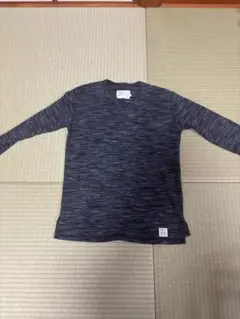 ダークグレー Vネックニット XS