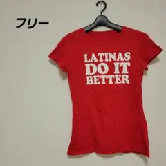 LATINAS DO IT BETTER 半袖Tシャツ 赤 レディース