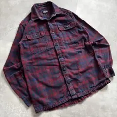 Patagonia パタゴニア　長袖シャツ　ネルシャツ　オンブレチェック　えんじ