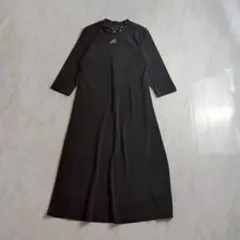 atelier eiko 長袖ワンピース 韓国製 ビーズデザイン　黒　Ｍ相当