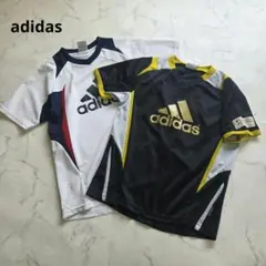 adidas　ロゴTシャツ２枚セット　半袖　130 140　キッズ　黒　白のサムネイル