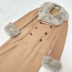 ピンキーアンドダイアン✨ウールロングコート【38】ファー　カシミヤミックス