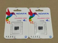 ADATA microSDHCカード 4GB 2枚 AUSDH4GCL4-R