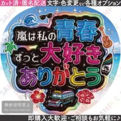 嵐14③【ぷっくりうちわ文字】嵐は青春大好きありがとう・ハワイ【ファンサうちわ】
