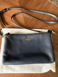 コーチ COACH ショルダーバッグ レザー Wファスナー ネイビーのサムネイル