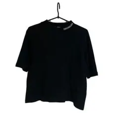 ジーユー　レディースTシャツ　リブ編み ブラック　Lサイズ