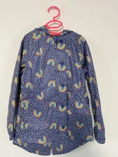 （新品）女の子　虹と水玉模様　フード付き　ジャケット　120 レインボー