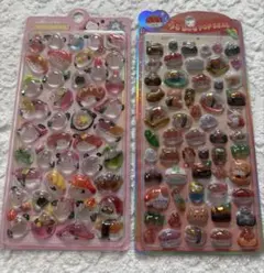 ぷっくり 3Dシール 2枚セット お寿司・和食・柴犬 かわいい デコシール