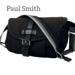 ポールスミス　ウエストバッグ　ショルダーバッグ　キャンバス　ロゴ　ブラック　美品