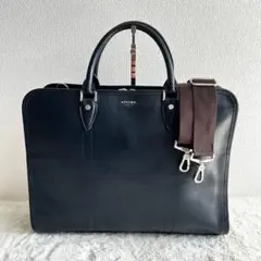美品✨ultima TOKYO 日本製　本革　2way ビジネスバック　ネイビーのサムネイル