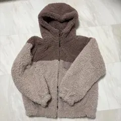 zaraフリースジャケット ブラウン系 フード付き
