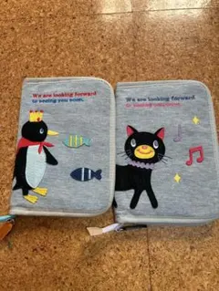 母子手帳ケース ペンギンと黒猫　2つセット