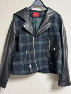 チェックライダースジャケット牛革本革PINKHOUSEピンクハウス メルカリ