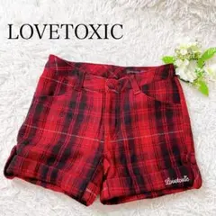 美品✨Lovetoxic ラブトキシック ハーフパンツ チェック柄 赤 M
