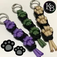 【送料無料】黒猫の肉球ストラップ/パラコード【KB-16】