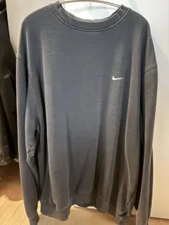 00s ナイキ　スウェット　ワンポイントスウッシュ　ブラック　ブランク　XL