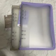 【匿名配送】2個セット　ベージュ　紫　ダイソー6リングファイル A5　人気　品薄
