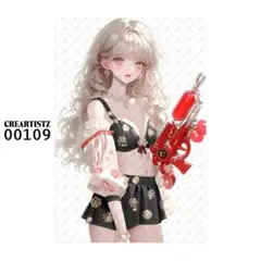 00109 ガール ペーパー/ステッカー 4枚 CREARTISTZ