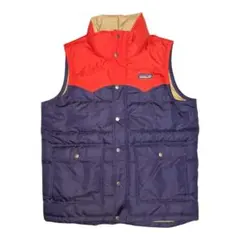 Patagonia ダウンベスト M 赤/青 - メルカリ