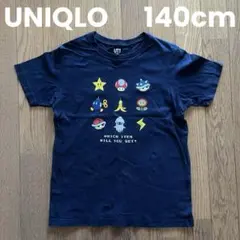 UNIQLO 半袖 Tシャツ スーパーマリオ ネイビー140cm