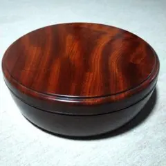 高級】天然木 欅（ケヤキ）くりぬき 二段菓子器 茶櫃 伝統工芸品