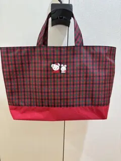 新品未使用】ファミリア 黒系チェックトートバッグ レッスンバッグ