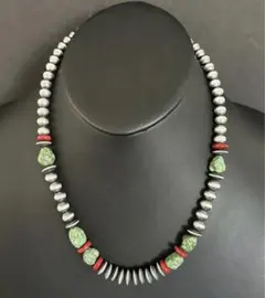 Vintage ナバホ NAVAJO シルバー925ターコイズコーラルネックレス